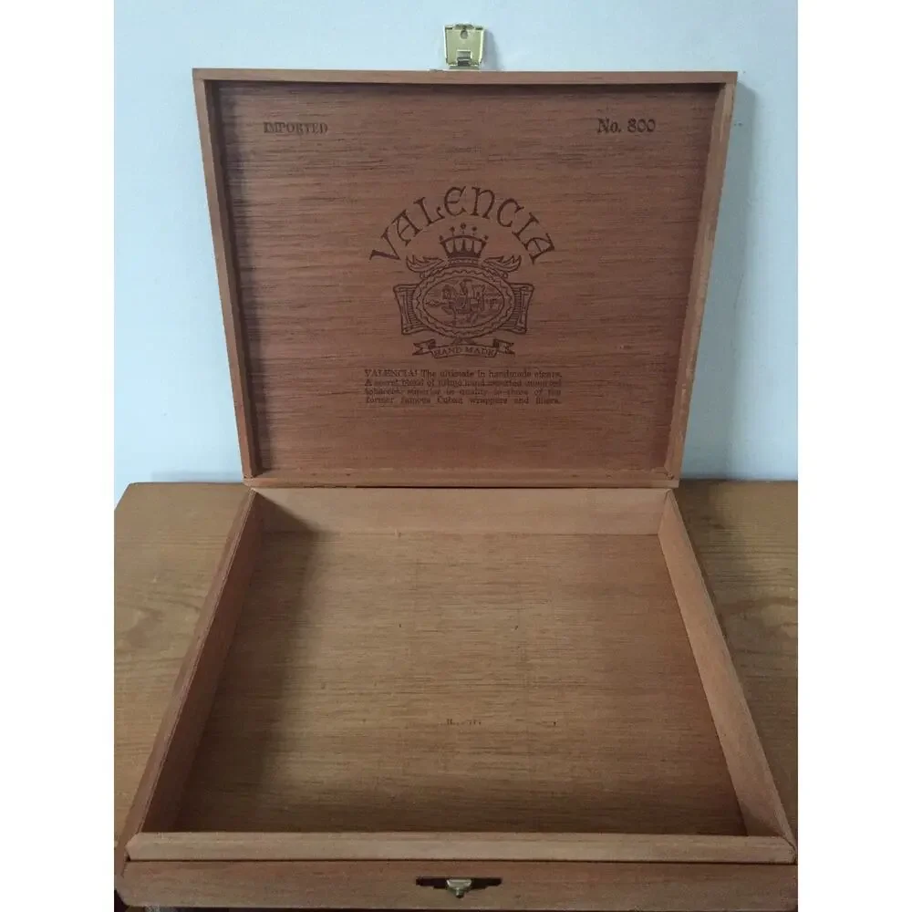 Vintage Antique Style Valencia No 800 Wooden Cigar Trinket Jewelry Box Nicaragua
